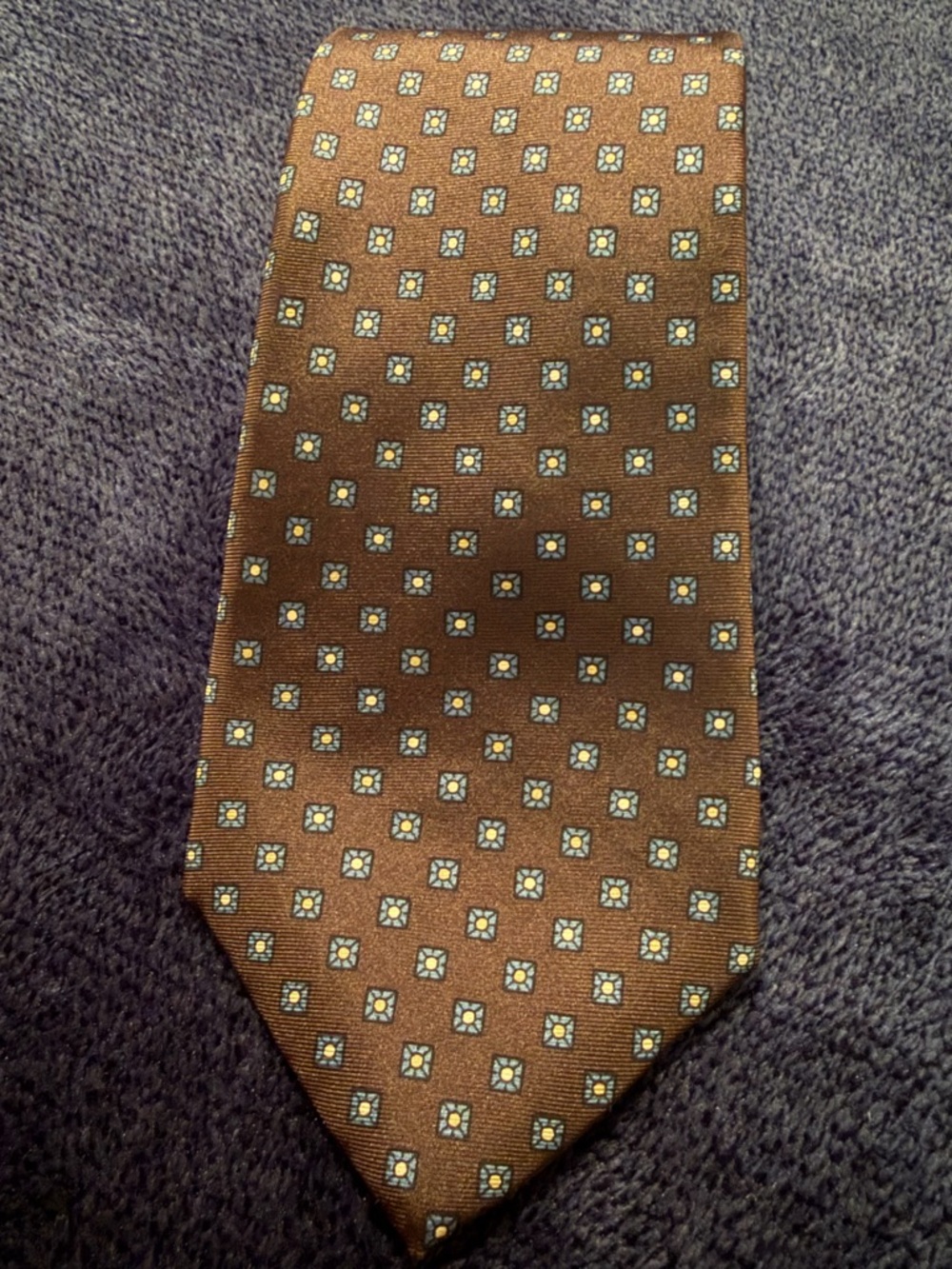 Men's Brown Geometric Silk Tie